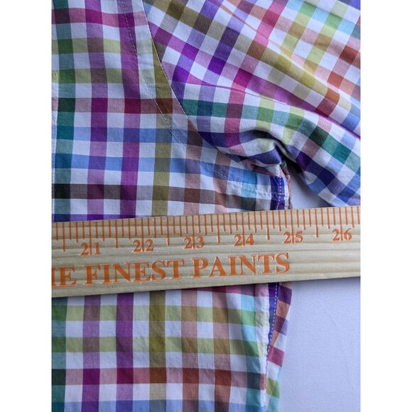 St. Croix Multicolored Rainbow Plaid Button-Down Long Sleeve Shirt Mens XL - Picture 5 of 10